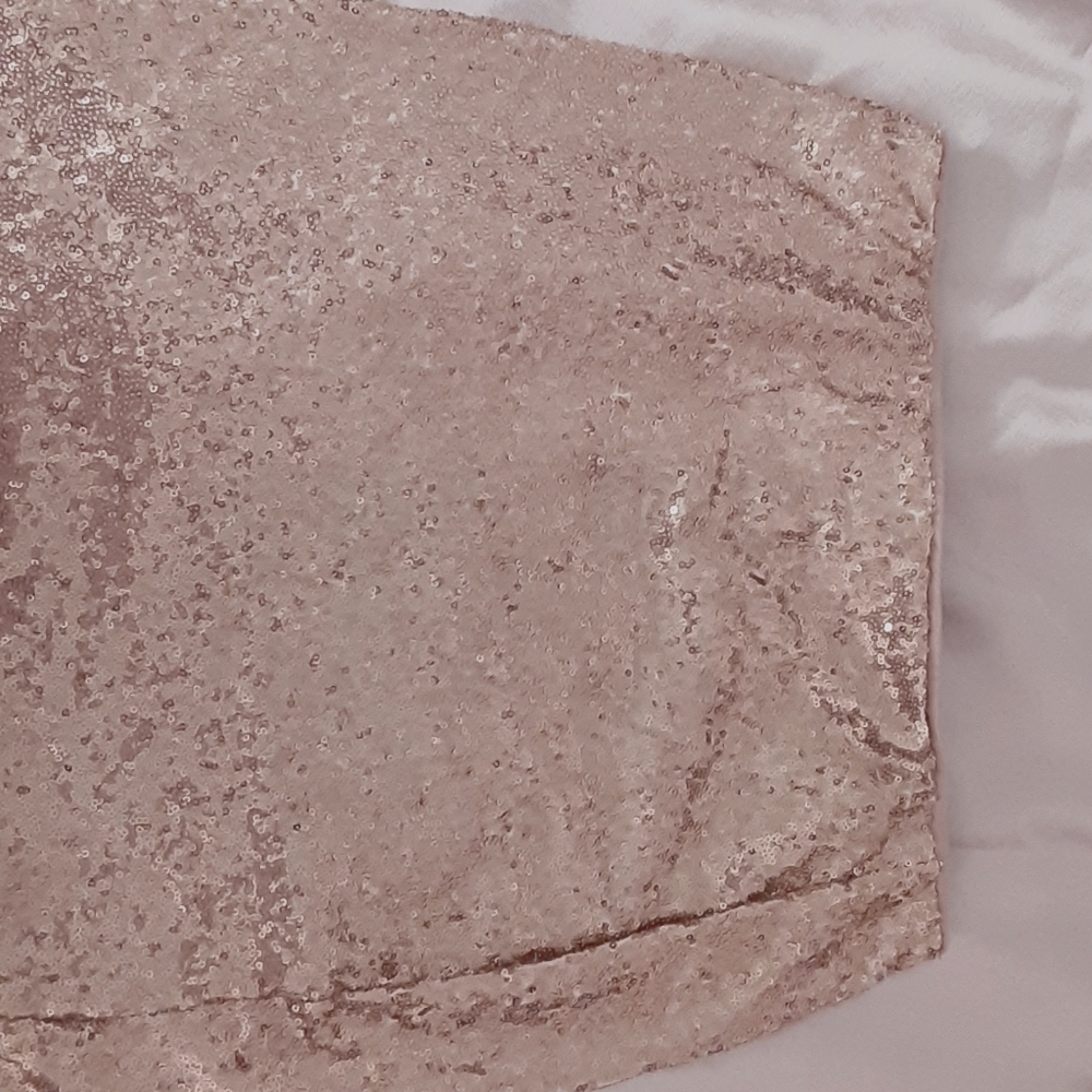 Light pink rose gold sequin mini skirt